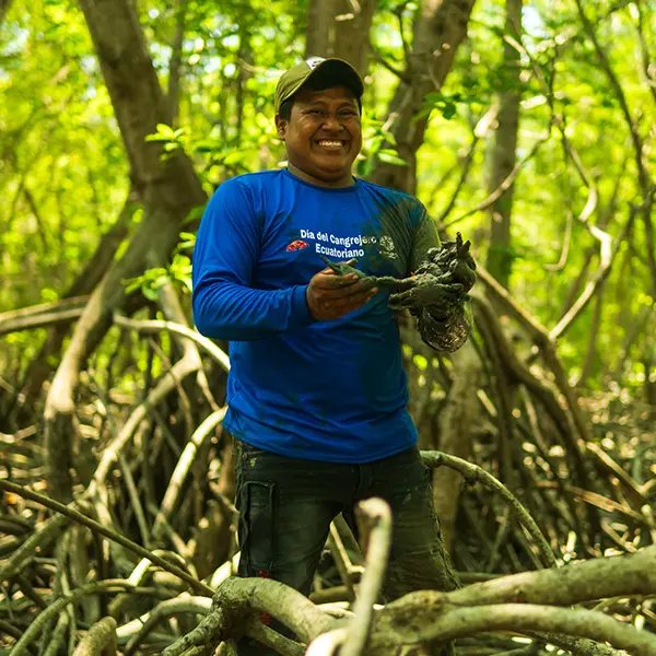 Persona con cangrejo